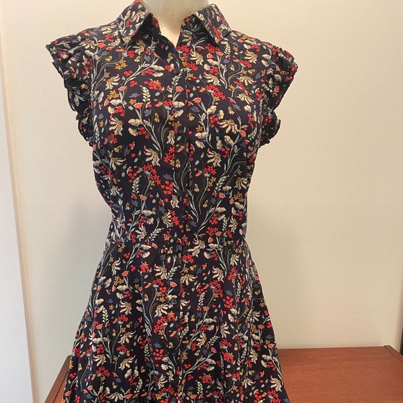 DEX Button Front Floral Print Dress with POCKETS - Picture 1 of 9